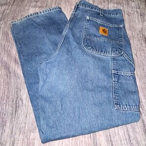 Vintage Carhartt B13DST‎ Denim Carpenter Jeans Men's 38x30 Workwear Blue Pants